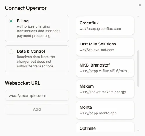 Connect Operator panel